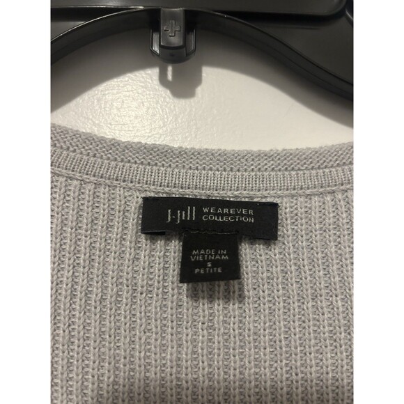 J. Jill Wearever Collection Small Petite Sweater Gray Tunic Sleeveless Pullover - Picture 3 of 6